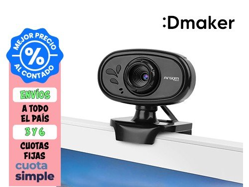 WEBCAM ARGOMTECH CAM20 HD 720P CON MICRÓFONO 360° - NEGRO