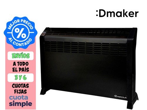 CONVECTOR ELÉCTRICO PORTÁTIL PROTALIA CH2000N 2000W NEGRO