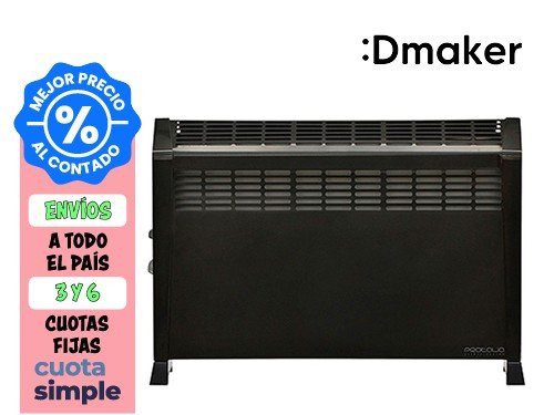 CONVECTOR ELÉCTRICO PORTÁTIL PROTALIA CH2000N 2000W NEGRO