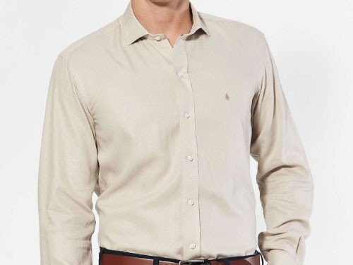 Camisa slim fit de lino-Huapi