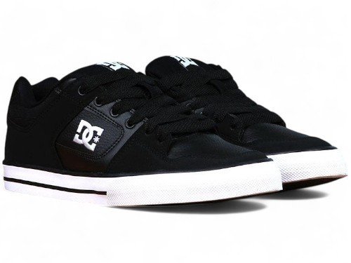 Zapatillas Dc Pure Negras Blanco Chunky Anchas Skate