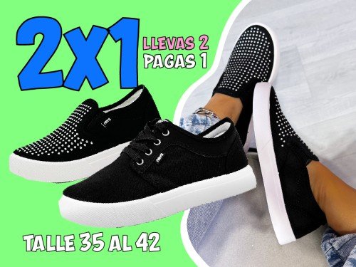 Zapatilla Panchas Alpargata tacha negra mujer hombre Oferta 2x1 Rave