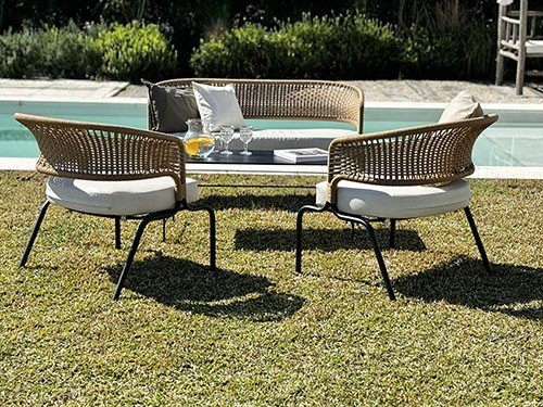 Set de sillones con mesa para exterior modelo Formentera doble