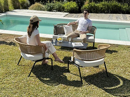 Set de sillones con mesa para exterior modelo Formentera doble