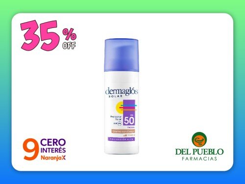 Protector Solar Dermaglos Crema Tono Medio FPS50 x 50 gr