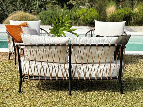 Set de sillones para exterior con almohadones modelo Milán completo