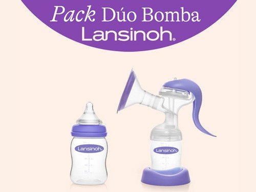 Mamadera 160ml + Sacaleche Manual Pack Duo Bomba Lansinoh