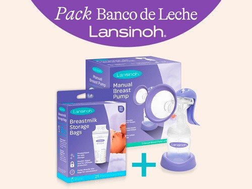 Sacaleche Manual + 25 Bolsitas para almac. de leche materna Lansinoh