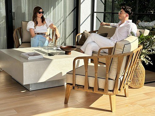 Set de sillones con mesa para exterior modelo Terra Kraft completo