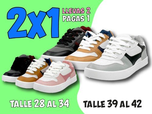 Zapatilla urbana para adulto y niño en 2x1 varios colores oferta hoy!