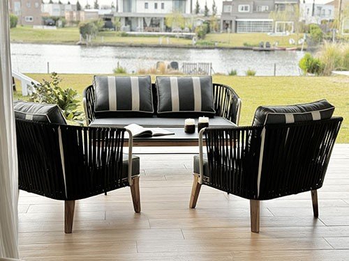 Set de sillones para exterior con almohadones modelo Terra completo