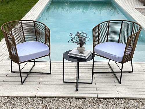 Set de sillones para exterior con almohadones modelo Gervasoni II