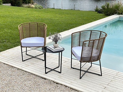 Set de sillones para exterior con almohadones modelo Gervasoni II