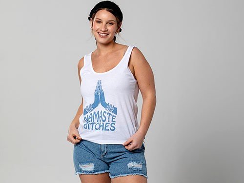 MUSCULOSA MUJER NAMASTE BLANCO SANTA BOHEMIA