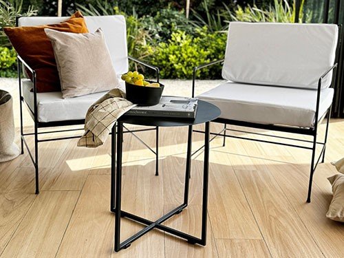 Set de sillones para exterior con almohadones modelo Camastro 70x70