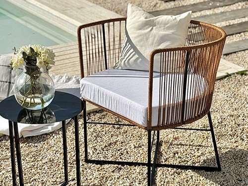 Set de sillones para exterior con almohadones modelo Gervasoni