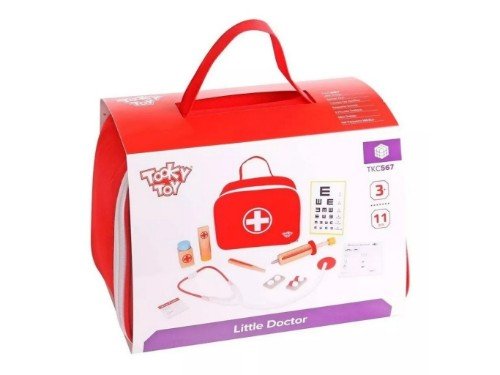 Set Médico Doctor Madera Con Bolso Juguete 11 Pz Tooky Toy Ft735