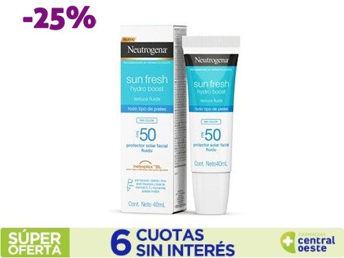  Protector Solar Neutrogena Hydro Boost Sin Color FPS50 x40ml