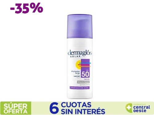 Protector Solar Dermaglos Solar F50 Facial Sin Color x50gr