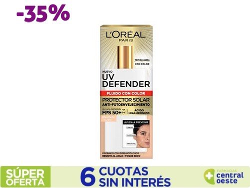 Protector Solar Facial Loreal Uv fluido Tono Claro x40gr