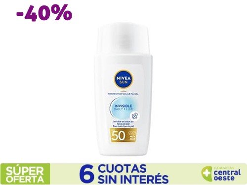 Protector solar facial NIVEA SUN Invisible Daily Fluid FPS50 x40ml