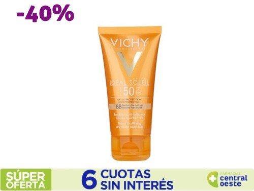 Protector Solar Vichy Ideal Solei FS50 Crema Toque Seco Color x50ml