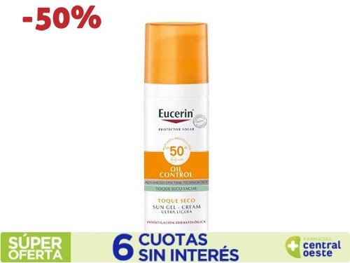 Protector solar Eucerin Oil Control Sun Gel Toque Seco FPS50 50ml