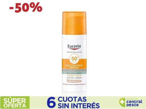 Protector solar Eucerin Oil Control Toque Seco Tono medio FPS 50 x50ml