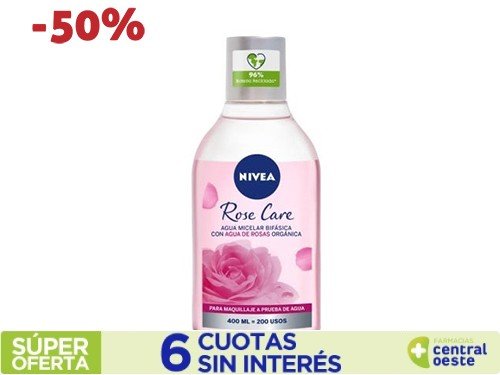 Agua Micelar Nivea Rose Care Bifásica x400ml