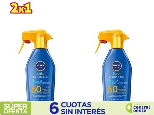 Protector Solar Nivea Protect & Play 5 en 1 Kids Trigger FPS60 x270Ml