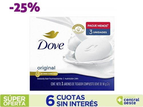 Jabon De Tocador Dove Cremoso Original x90g x3un