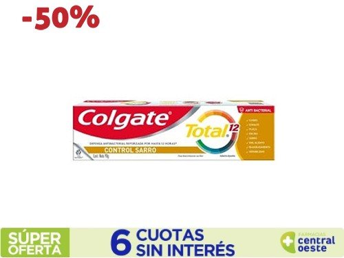 Crema Dental Colgate Total 12 control sarro x90gr