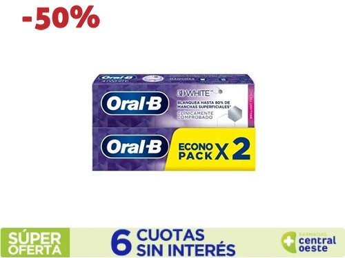 Pasta Dental Oral-B 3D White Pack 2x90G x180Gr