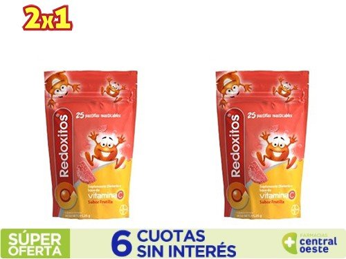  Suplemento Vitamínico Redoxitos Frutilla Masticables x 25 Cmp 