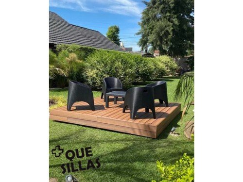 Sillon Plastico jardin exterior Simil Rattan Apilable Reforzado Alejo