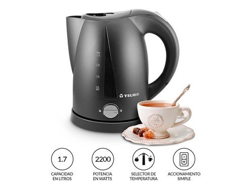 Pava Electrica Mate Desayuno 1.7 Lts Negro Yelmo