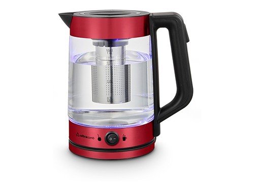 Pava Electrica Con Infusor  de Te Mate Desayuno 1.7 Lts Roja Ultracomb