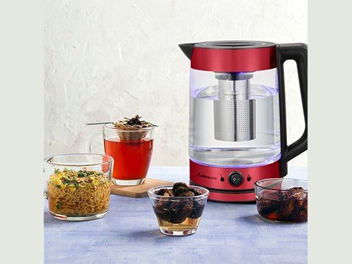 Pava Electrica Con Infusor  de Te Mate Desayuno 1.7 Lts Roja Ultracomb