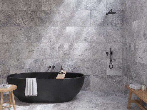 Porcelanato Ilva Tundra Grey 45x90 Cemento Gris