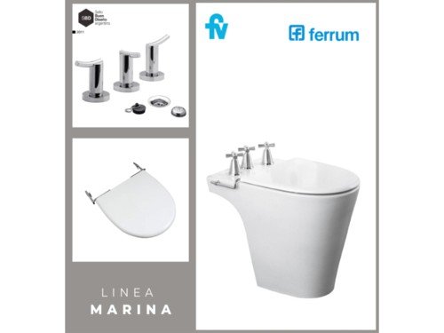 Combo Ferrum/FV  Marina-Libby 2 | BIDET + TAPA DE BIDET + GRIFERIA