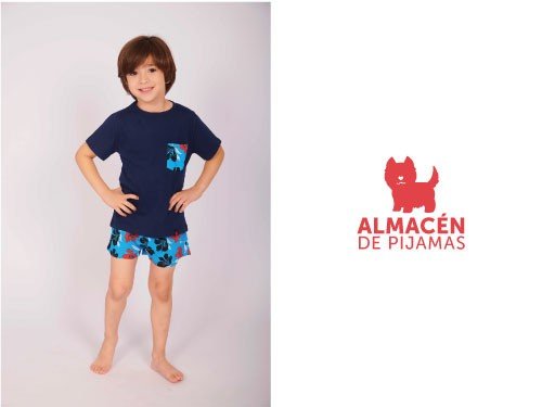 Conjunto Pijama Kids Short y Manga Corta Azul | Almacén de pijamas