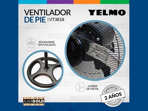 Ventilador de Pie Con Palas Aspas De Metal 18 Diametro 90 W Yelmo