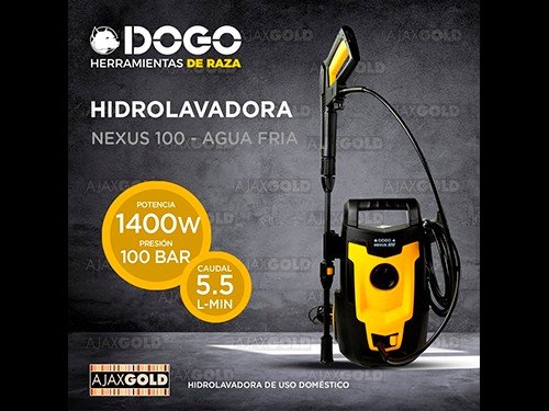 Hidrolavadora Eléctrica  De 1400w Con 100bar De Presión Máxima Dogo