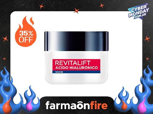 LOREAL PARIS - Crema hidratante noche revitalift ácido h 50ml