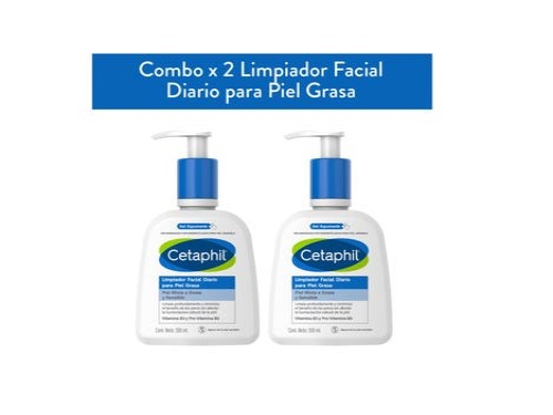 Cetaphil Pack Limpiador Facial Pieles Grasas 300 ml 2u