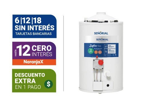 Termotanque Señorial 30Lts M-Gas Linea Zafiro Alta Recuperacion