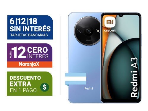 Celular Xiaomi Redmi A3 3 + 64Gb Azul