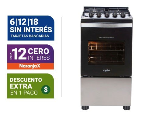 Cocina Whirpool Wf04Nbr 49Cm Inox