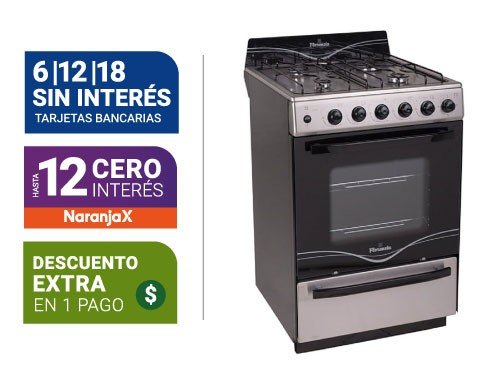 Cocina Mg Singer 5538F 4 Hornalla Acero Inox