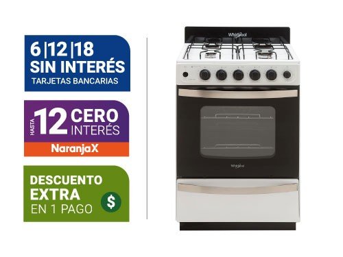 Cocina Whirlpool M-Gas Wfb57Dw Blanco